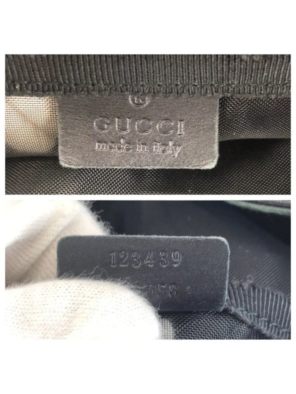 Gucci G Logo Black White Canvas Tote Bag